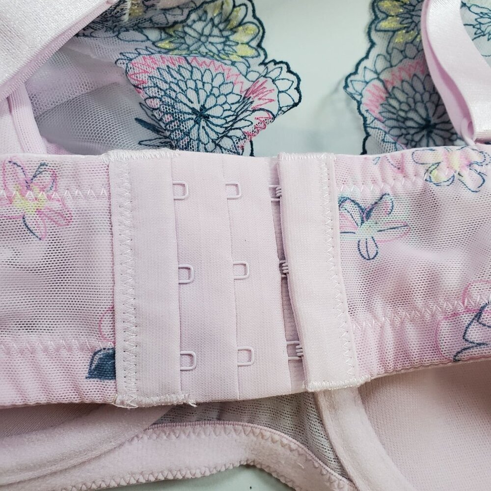 Adore Me Prisma Contour Quarter Bra Women Size 44D NWT Intimates Mesh Floral - Picture 6 of 11